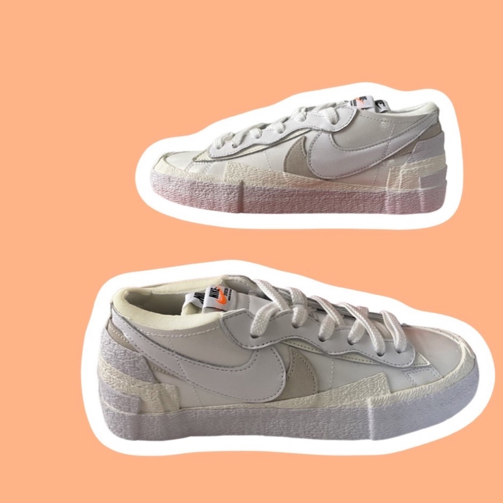 New, unworn and in box - Sacai x Nike Low Blazer - White / Sail - Mens Size 8 US